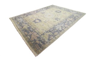 Beige Taupe Floral 10X14 Oushak Chobi Oriental Rug
