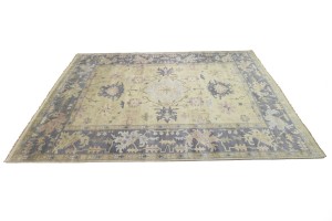 Beige Taupe Floral 10X14 Oushak Chobi Oriental Rug