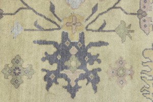 Beige Taupe Floral 10X14 Oushak Chobi Oriental Rug
