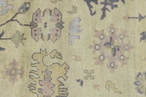 Beige Taupe Floral 10X14 Oushak Chobi Oriental Rug