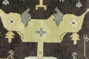 Cocoa Brown Floral 12X18 Oushak Chobi Oriental Rug