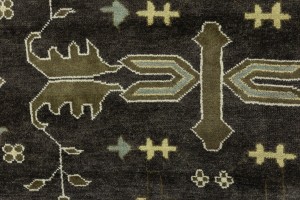 Cocoa Brown Floral 12X18 Oushak Chobi Oriental Rug