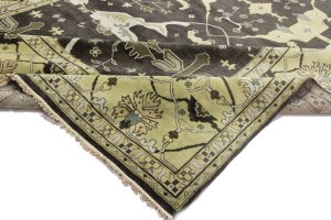 Cocoa Brown Floral 12X18 Oushak Chobi Oriental Rug