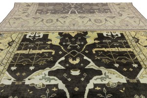 Cocoa Brown Floral 12X18 Oushak Chobi Oriental Rug