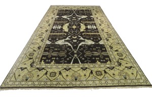 Cocoa Brown Floral 12X18 Oushak Chobi Oriental Rug