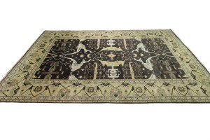Cocoa Brown Floral 12X18 Oushak Chobi Oriental Rug