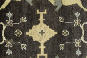 Cocoa Brown Floral 12X18 Oushak Chobi Oriental Rug