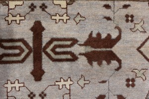 Greige Floral 12X18 Oushak Oriental Rug