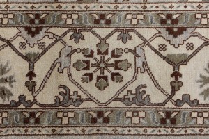 Greige Floral 12X18 Oushak Oriental Rug