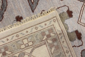 Greige Floral 12X18 Oushak Oriental Rug