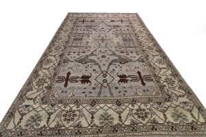 Greige Floral 12X18 Oushak Oriental Rug