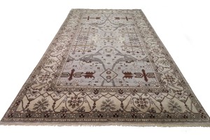 Greige Floral 12X18 Oushak Oriental Rug