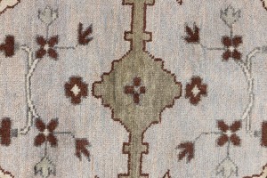 Greige Floral 12X18 Oushak Oriental Rug