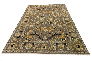 Brown Floral 10X14 Chobi Serapi Oriental Rug