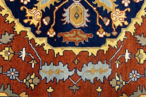 Rust Orange Floral 10X14 Heriz Serapi Oriental Rug
