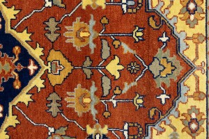 Rust Orange Floral 10X14 Heriz Serapi Oriental Rug