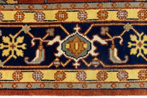 Rust Orange Floral 10X14 Heriz Serapi Oriental Rug