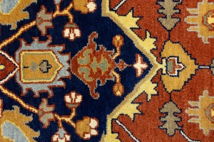 Rust Orange Floral 10X14 Heriz Serapi Oriental Rug