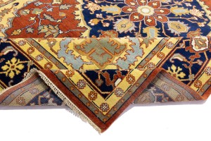Rust Orange Floral 10X14 Heriz Serapi Oriental Rug