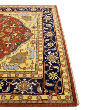 Rust Orange Floral 10X14 Heriz Serapi Oriental Rug