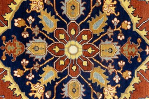 Rust Orange Floral 10X14 Heriz Serapi Oriental Rug