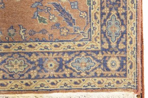 Rust Orange Floral 3X12 Indo-Sarouk Oriental Runner Rug