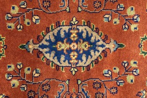Rust Orange Floral 3X12 Indo-Sarouk Oriental Runner Rug