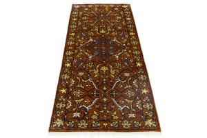 Rust Floral 2'8X6'5 Chobi Serapi Oriental Rug