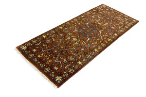 Rust Floral 2'8X6'5 Chobi Serapi Oriental Rug