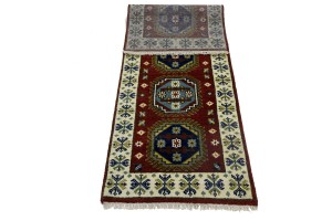 Rusty Red Tribal 2'3X6'6 Kazak Oriental Runner Rug