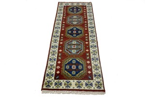 Rusty Red Tribal 2'3X6'6 Kazak Oriental Runner Rug