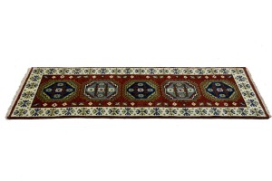 Rusty Red Tribal 2'3X6'6 Kazak Oriental Runner Rug