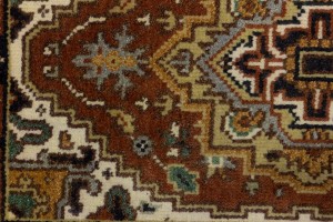 Rust Orange Floral 3X6 Heriz Serapi Oriental Rug