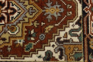 Rust Orange Floral 3X6 Heriz Serapi Oriental Rug