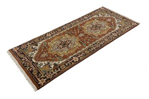 Rust Orange Floral 3X6 Heriz Serapi Oriental Rug
