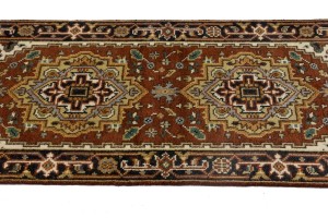 Rust Orange Floral 3X6 Heriz Serapi Oriental Rug