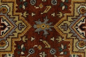 Rust Orange Floral 3X6 Heriz Serapi Oriental Rug