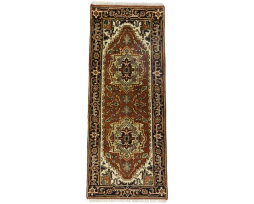 Rust Floral 2'5X6'0 Heriz Serapi Oriental Rug