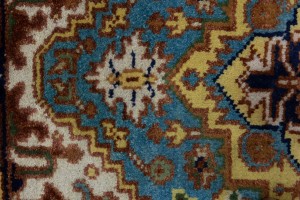 Blue Floral 3X6 Heriz Serapi Oriental Rug
