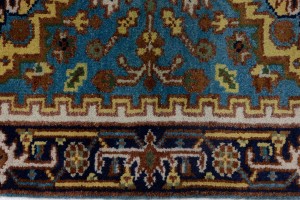 Blue Floral 3X6 Heriz Serapi Oriental Rug