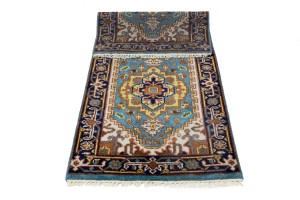Blue Floral 3X6 Heriz Serapi Oriental Rug