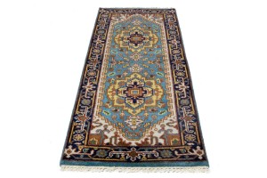Blue Floral 3X6 Heriz Serapi Oriental Rug
