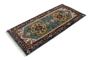 Blue Floral 3X6 Heriz Serapi Oriental Rug