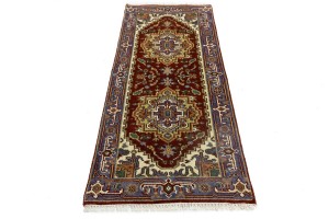 Rusty Red Floral 2'5X6'0 Heriz Serapi Oriental Runner Rug