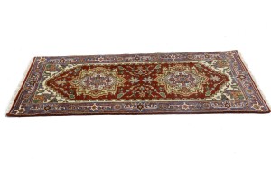 Rusty Red Floral 2'5X6'0 Heriz Serapi Oriental Runner Rug