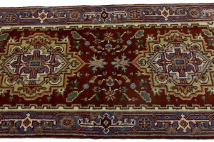 Rusty Red Floral 2'5X6'0 Heriz Serapi Oriental Runner Rug