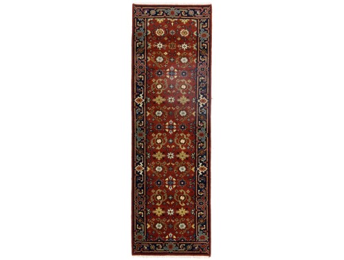 Rusty Red Floral 3X8 Indo-Mahal Oriental Runner Rug