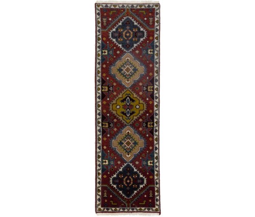 Maroon Red Tribal 3X8 Kazak Oriental Runner Rug