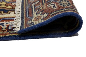 Dark Navy Floral 2'6X8'5 Heriz Serapi Oriental Runner Rug