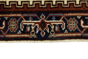 Cream Floral 3X8 Heriz Serapi Oriental Runner Rug